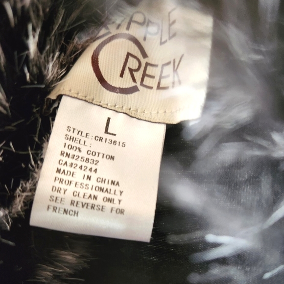 CRIPPLE CREEK Black Knit Jumper Soft Draped Faux Fur Collar Cotton Sweater NWT L - Picture 5 of 16